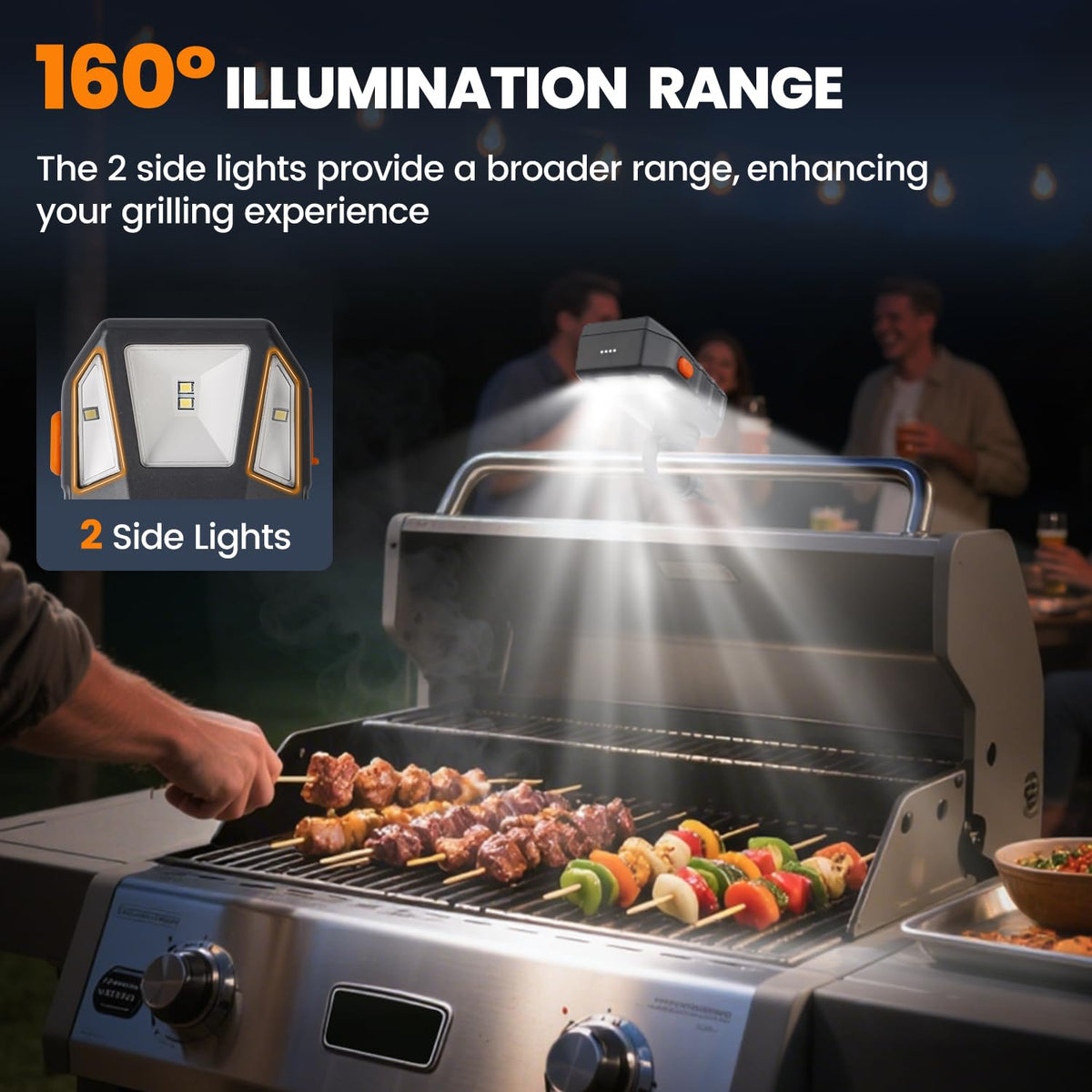 Goldusk USB-C rechargeable grill light with a 4000mAh battery for long grilling sessions