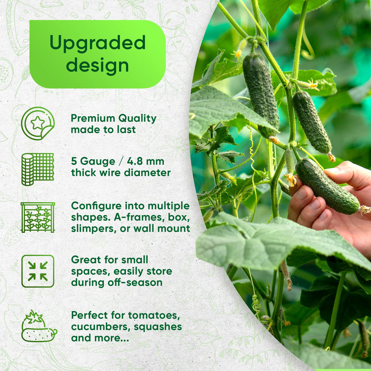 GOLETIO cucumber trellis grounding stakes anchor stability in wind
