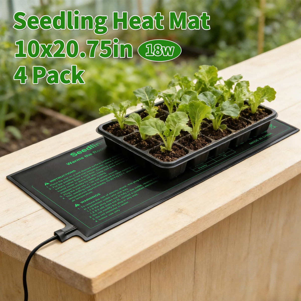 GOLOPET seedling heat mat 4-pack side view shows compact design