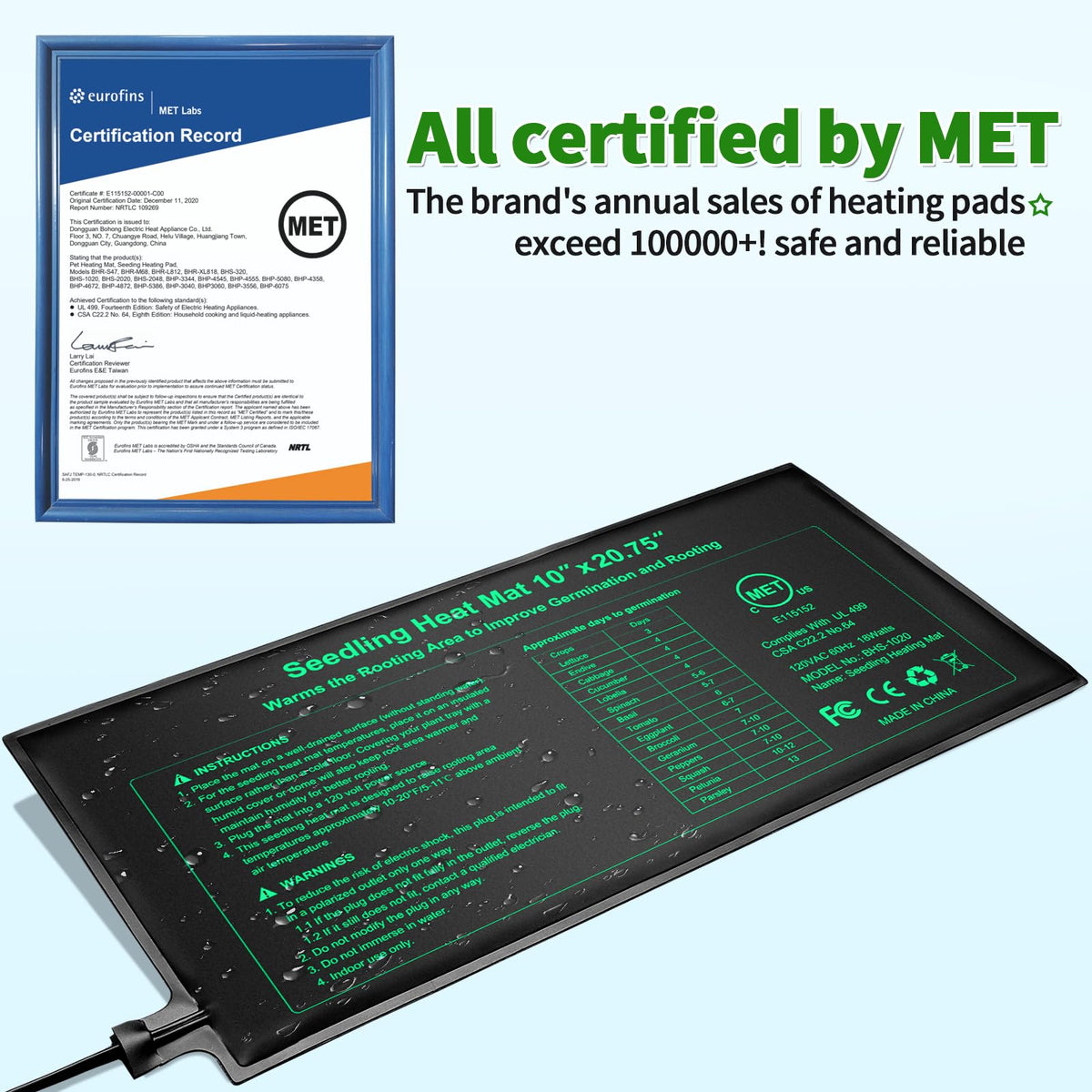 GOLOPET seedling heat mat greenhouse use for steady warmth