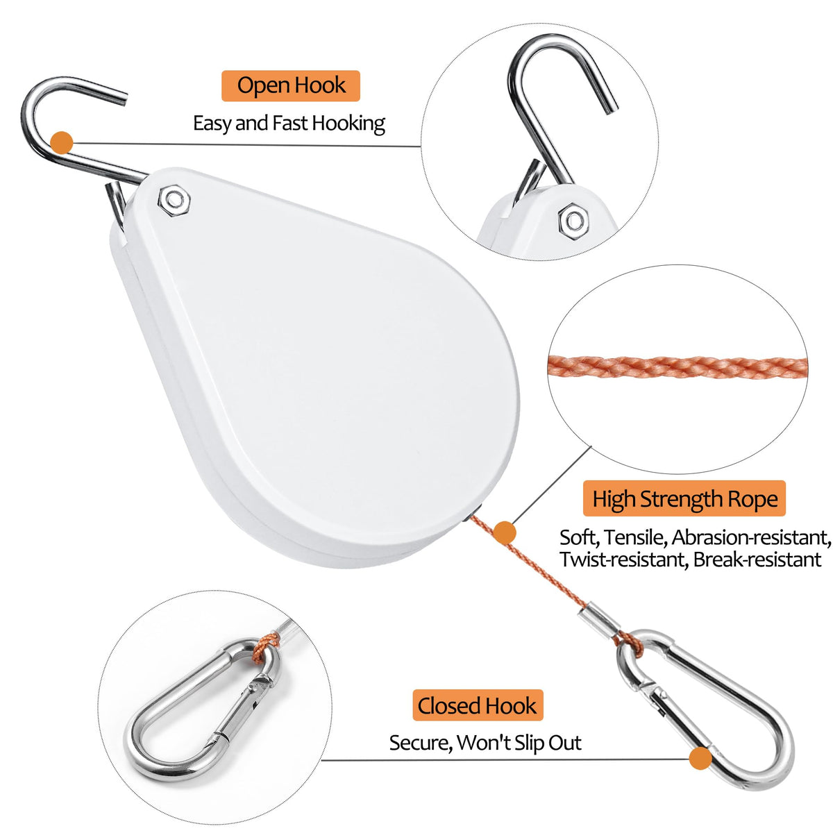 Gomazonle nylon rope and stainless hooks deliver durable, weather-resistant performance