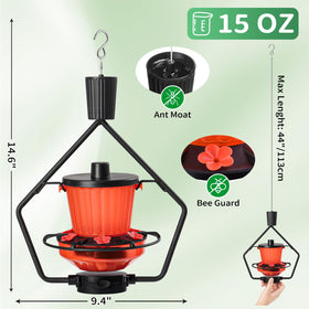 Gomazonle black outdoor hummingbird feeder complements patios and gardens