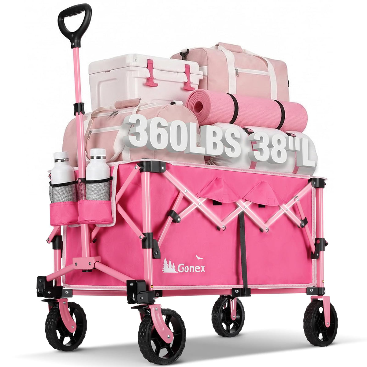 Gonex wagon 38-inch length folding for easy storage and transport.
