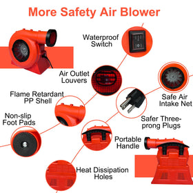GONFLABLE bounce blower control panel highlighting user-friendly operation.