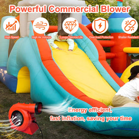 GONFLABLE bounce blower portable handle for easy carrying between setups.