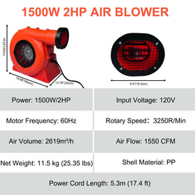 GONFLABLE bounce blower side angle illustrating portable design for easy event use.