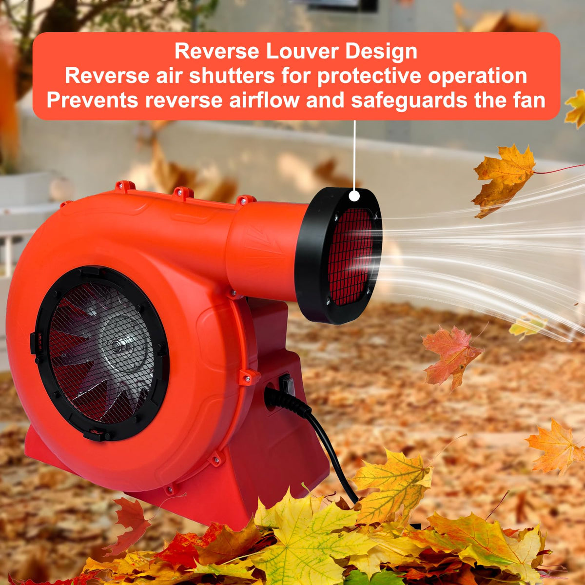 GONFLABLE bounce blower weather resilience indicating safe use and weather considerations.