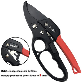 Gonicc GPPS-1011 ratcheting mechanism demonstrates incremental power for tough branches.