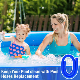 Gonioa above-ground pool hose assembly with secure fittings