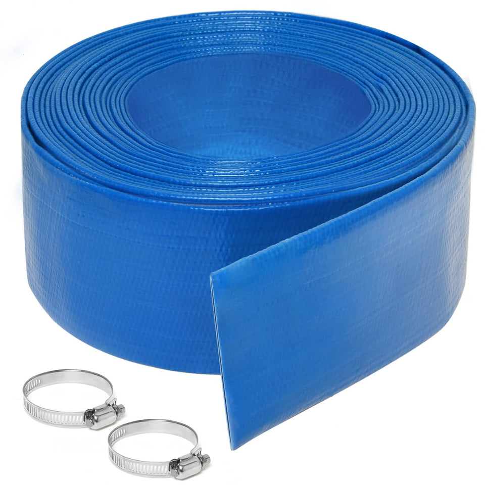 Gonioa backwash hose 25ft 2in blue for flexible pool backwashing.