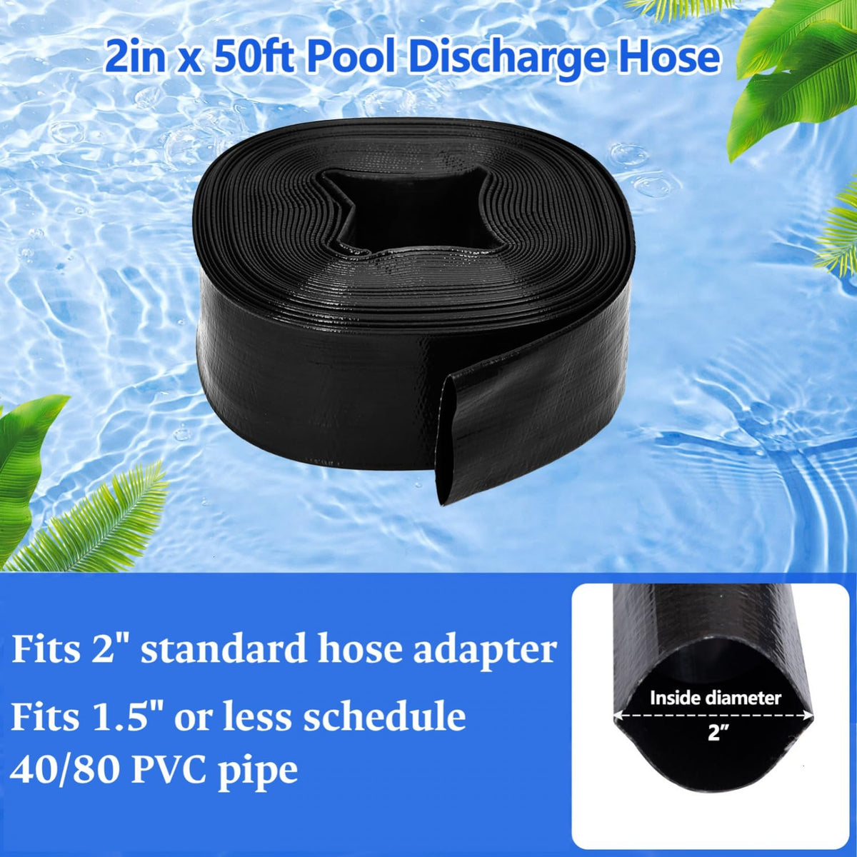 Gonioa backwash hose end clamp, stainless steel attachment for secure connections