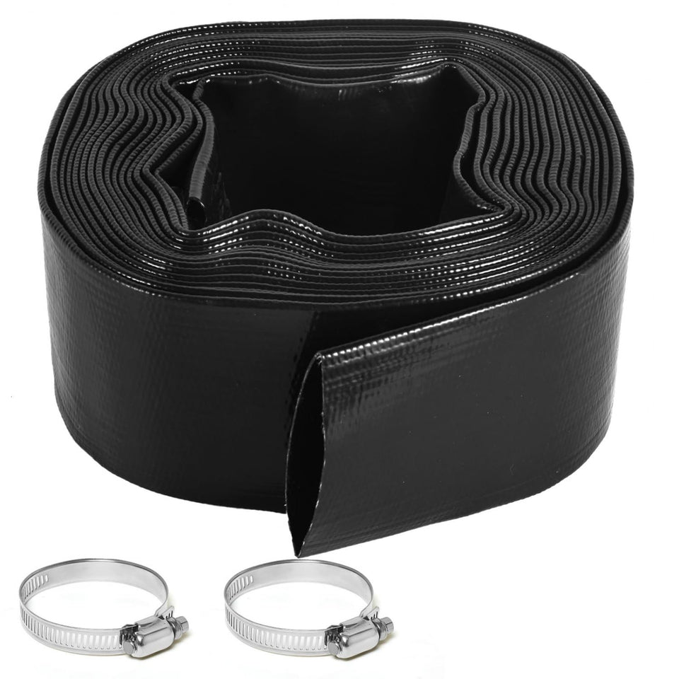 Gonioa backwash hose rolled for compact storage after use.