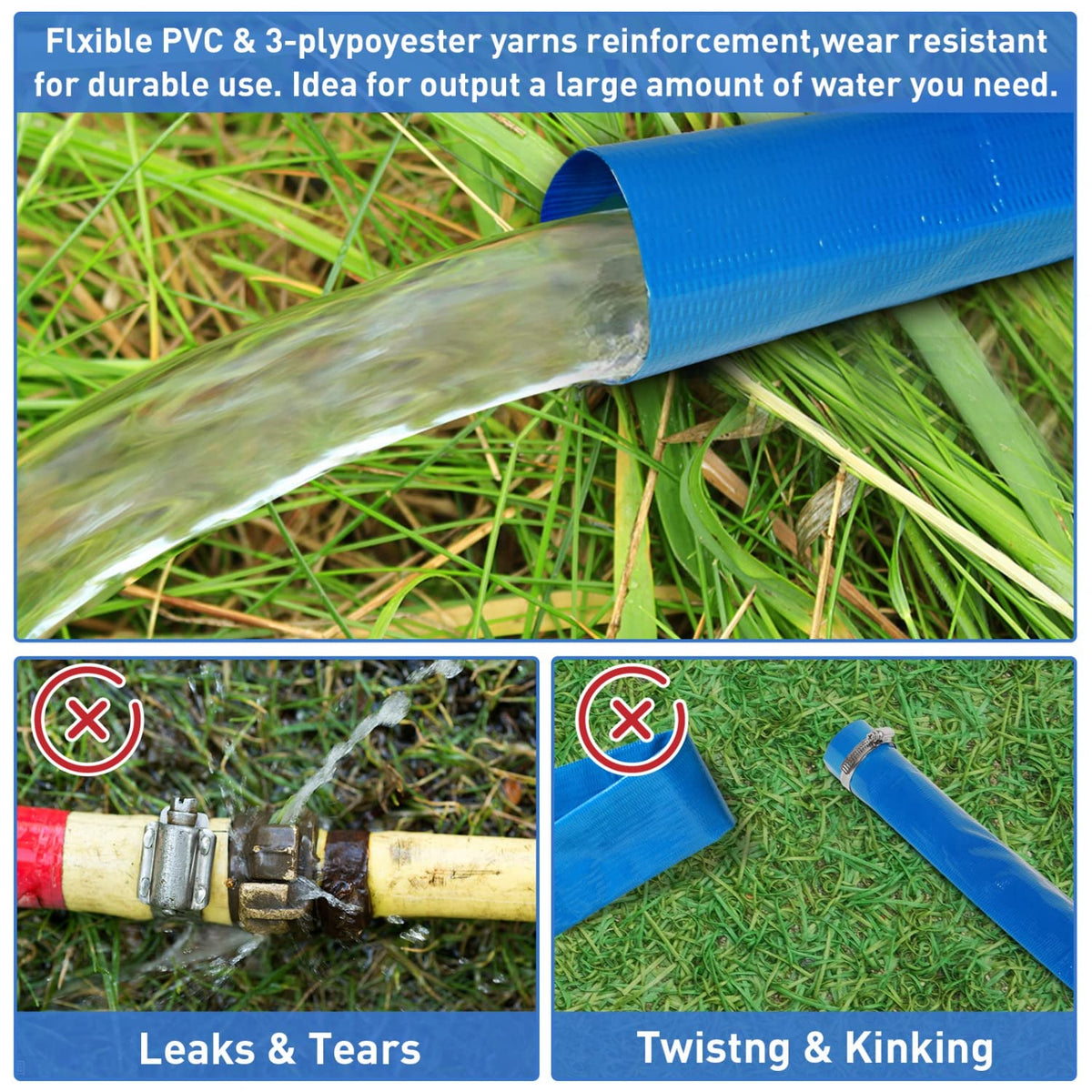 Gonioa durable pool drain hose withstands abrasion and corrosion