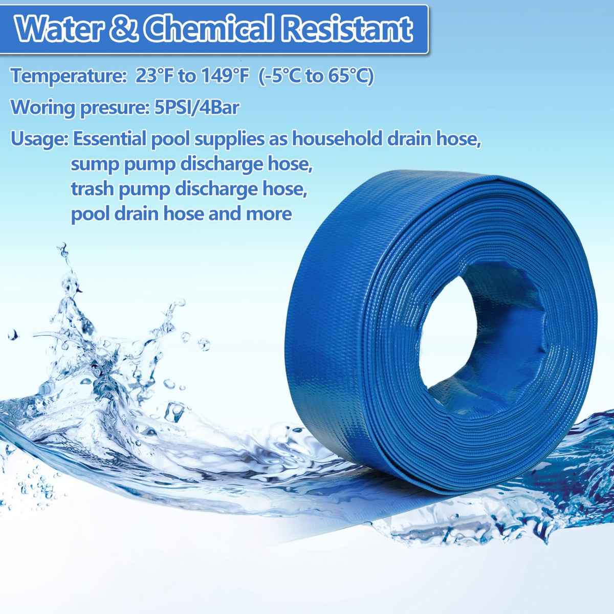 Gonioa quick-install hose with stainless clamps for easy setup