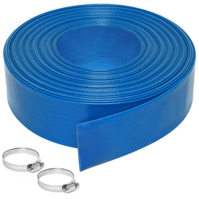 Gonioa heavy-duty backwash hose coiled for compact storage and ready to deploy