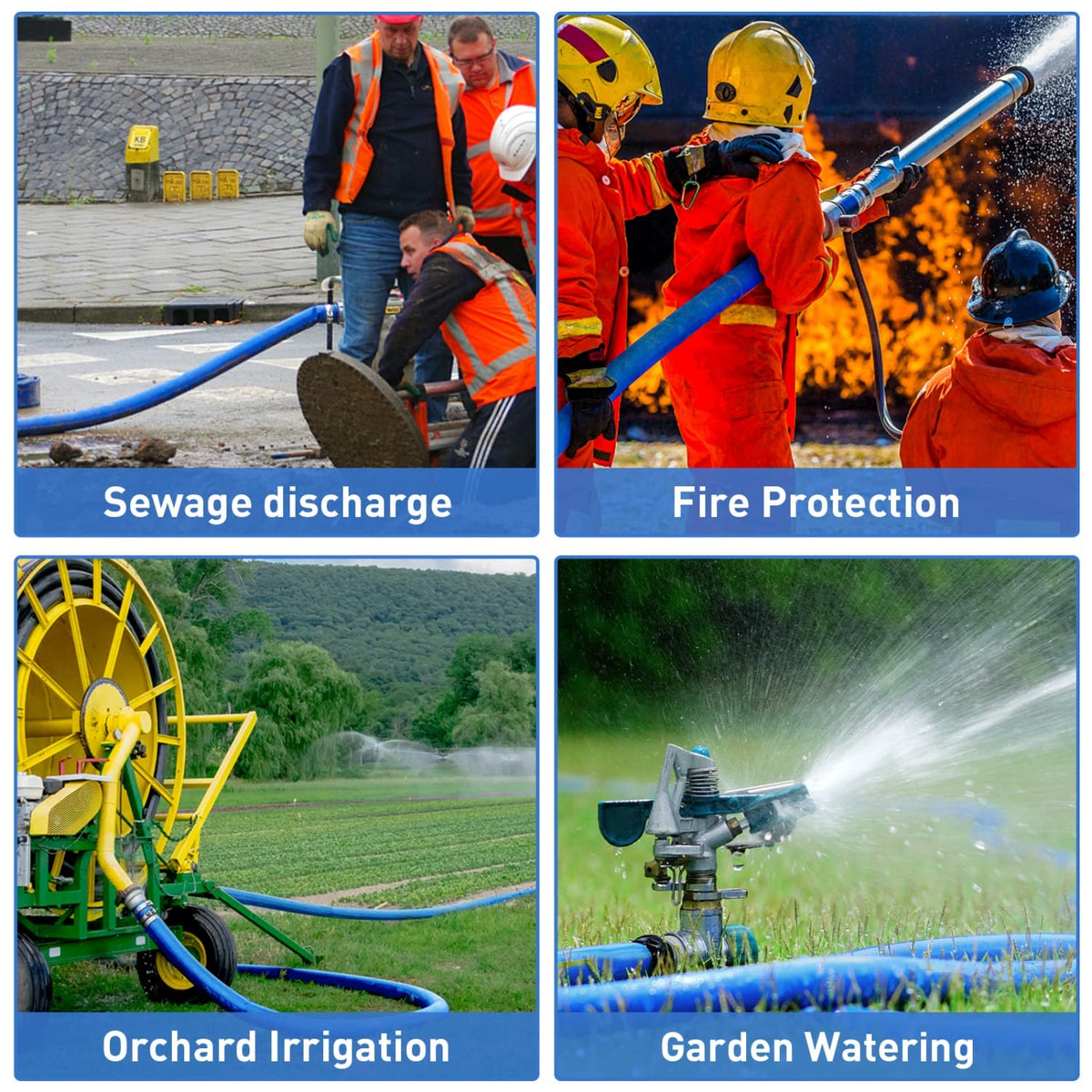 Gonioa heavy-duty PVC hose with clamps for secure pool drainage