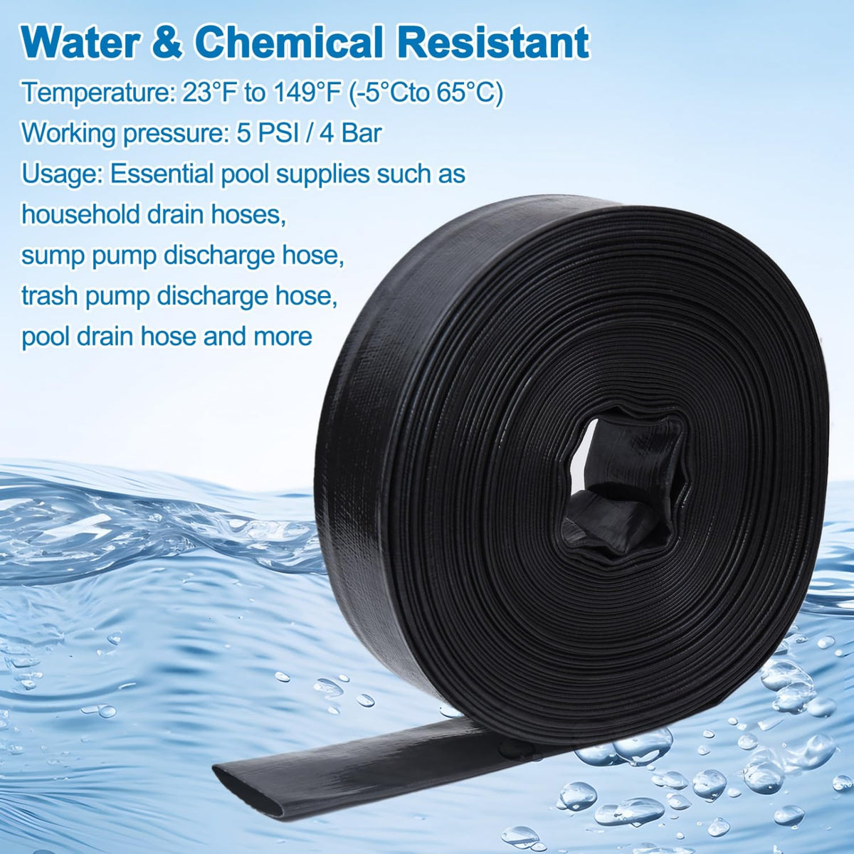 Gonioa heavy-duty PVC hose built to withstand pool conditions