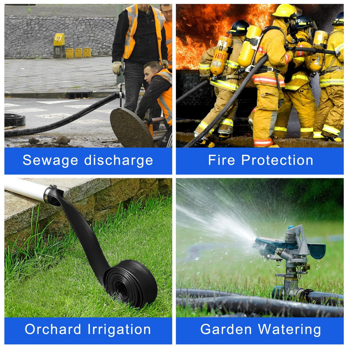 Gonioa heavy-output hose handles large water flow during backwash.