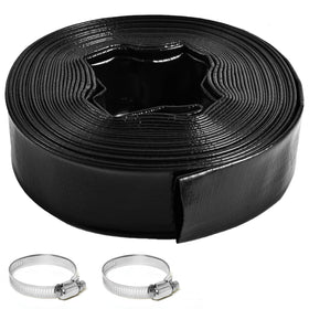 Gonioa pool backwash hose with 50 ft reach for quick discharge.