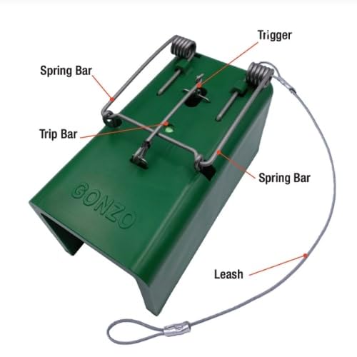 Braided stainless steel leash shown with the GONZO trap for secure retrieval.