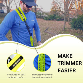 Good Vibrations Trimmer stabilization via bungee action ensures precise edging control.