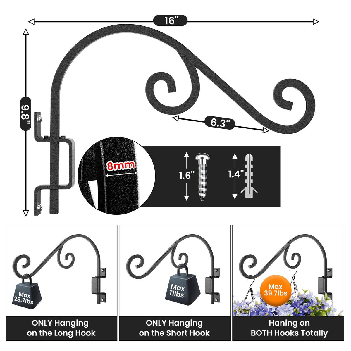 GOODBUY solid wrought-iron construction for lasting strength in any weather.