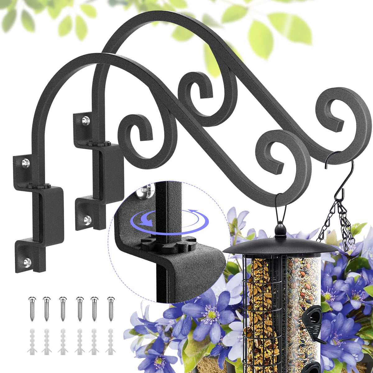 GOODBUY swivel plant hanger 16-inch for versatile indoor or outdoor use.