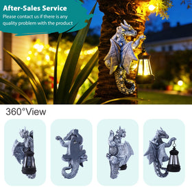 Goodeco dragon tree hugger in an outdoor garden scene for whimsical charm.