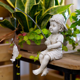 Goodeco Fisherboy 11-inch size fits small gardens or pool areas.