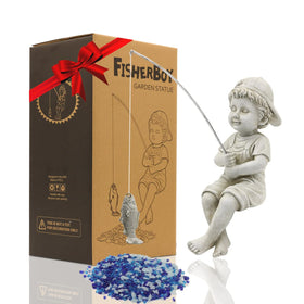 Goodeco Fisherboy statue at the pond edge adds charm and family-friendly fun.