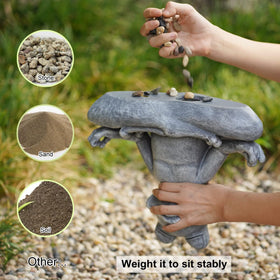 Goodeco handcrafted polyresin frog decoration built to endure sun and rain.