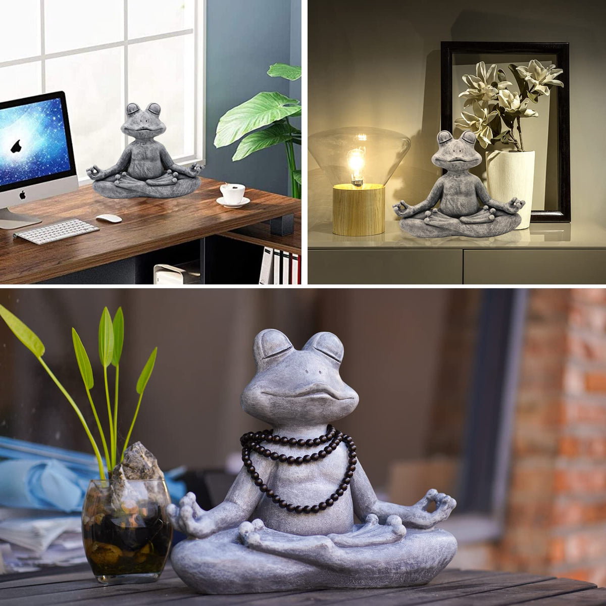 Goodeco indoor-outdoor frog figurine adds serene focal point to entryways.