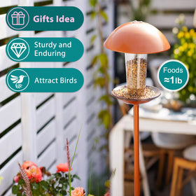 Goodeco metal outdoor bird feeder built to withstand weather.