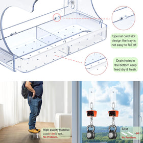 Goodeco strong suction hooks securely mount the feeder outdoors