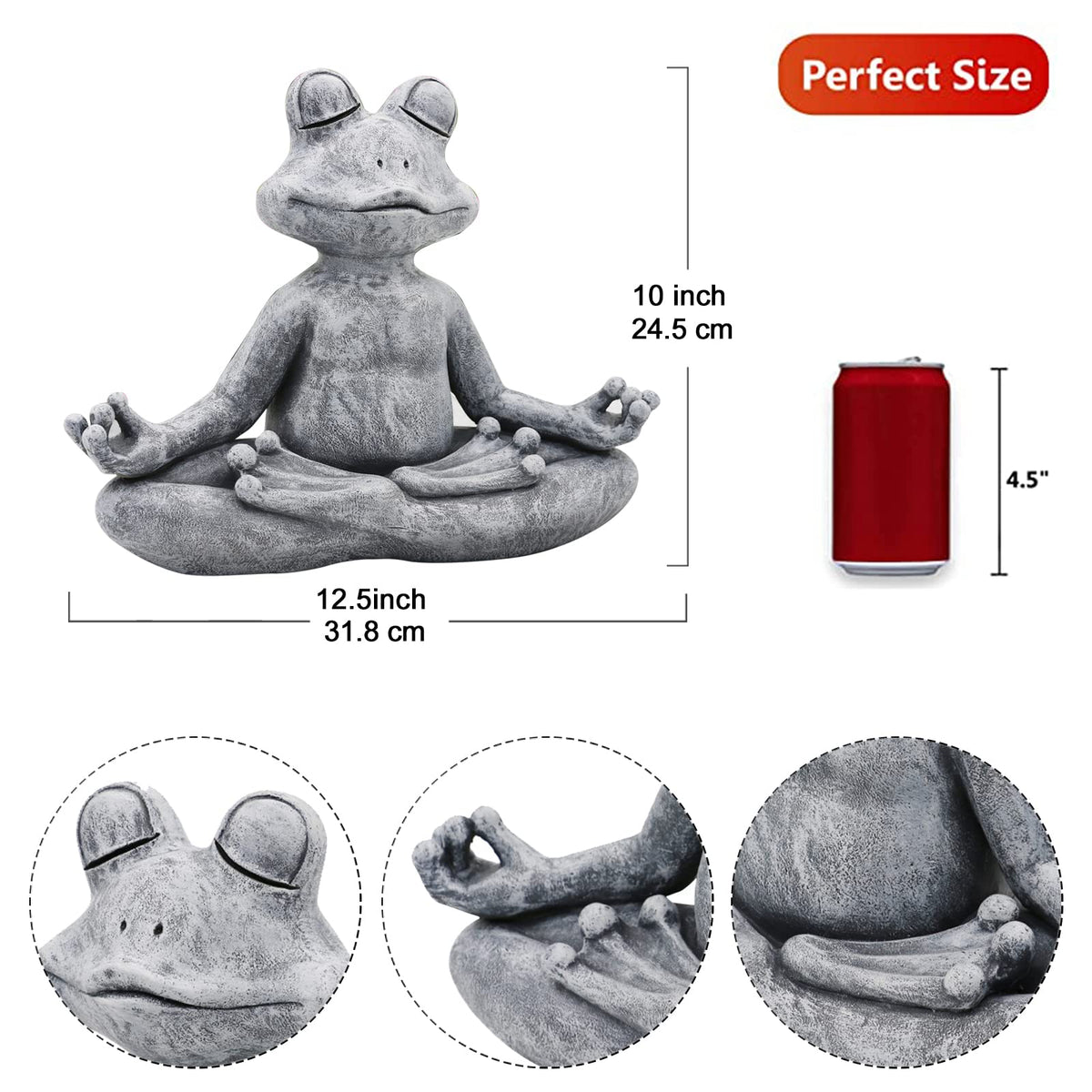 Goodeco weather-resistant frog garden statue suitable for all seasons outdoors.