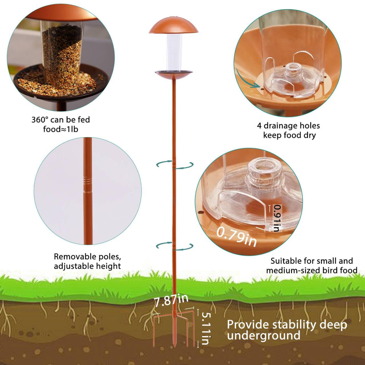 Goodeco yard lawn patio bird feeder complements outdoor decor.