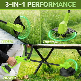 GoodJob 12in wide-cut trimmer covers more ground in fewer passes.