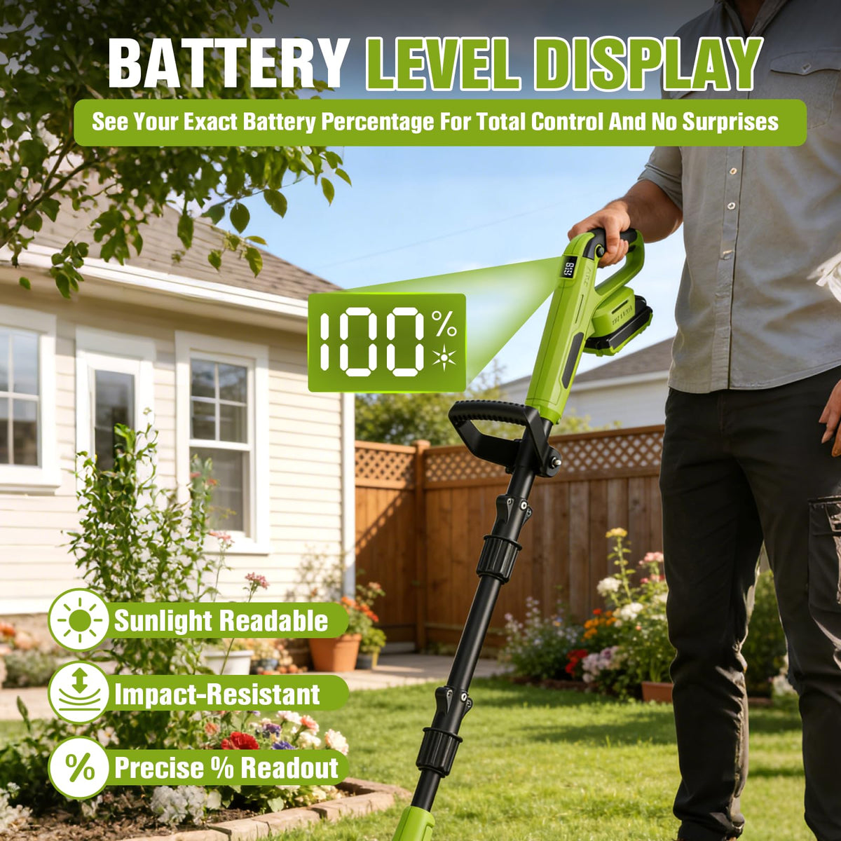 Goodjob 20V cordless tiller in action delivering 360 RPM power in a compact frame
