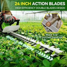 GoodJob hedge trimmer dual battery endurance powers long jobs with minimal downtime.