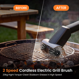 304 stainless steel head resists heat for immediate post-cook scrubbing.