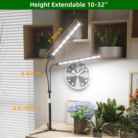 GooingTop light provides 5000K white with red and blue LEDs for seedlings.