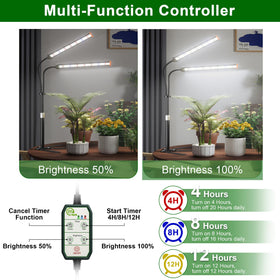 GooingTop dimmable timer controls daily lighting for plants.