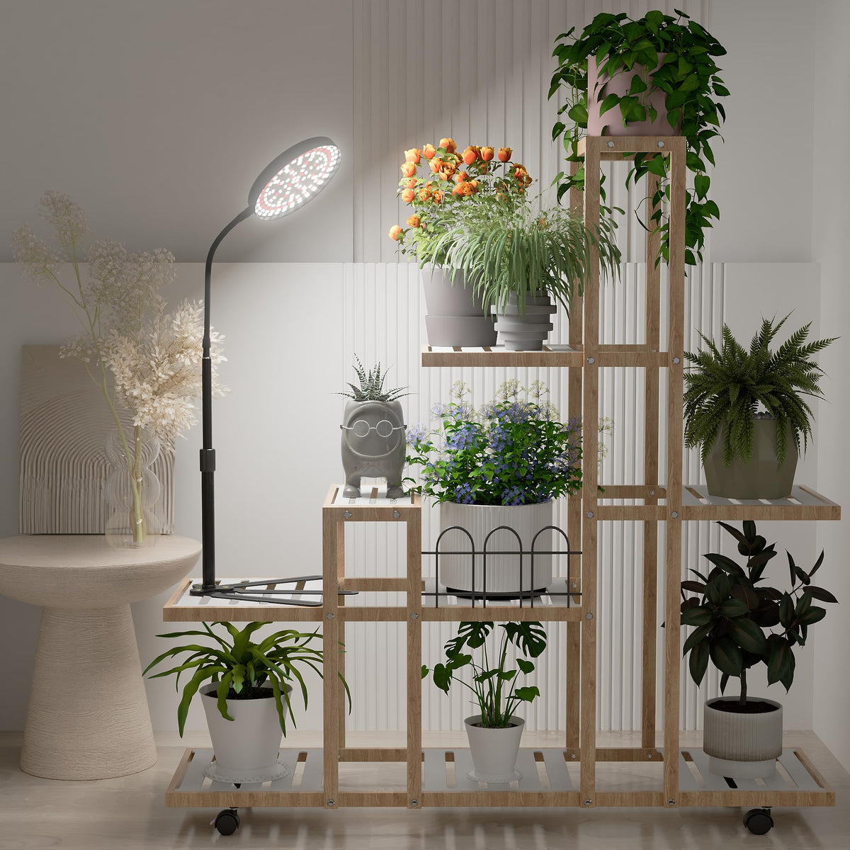 GooingTop height-adjustable lamp supports desk plants from 10 to 32 inches.
