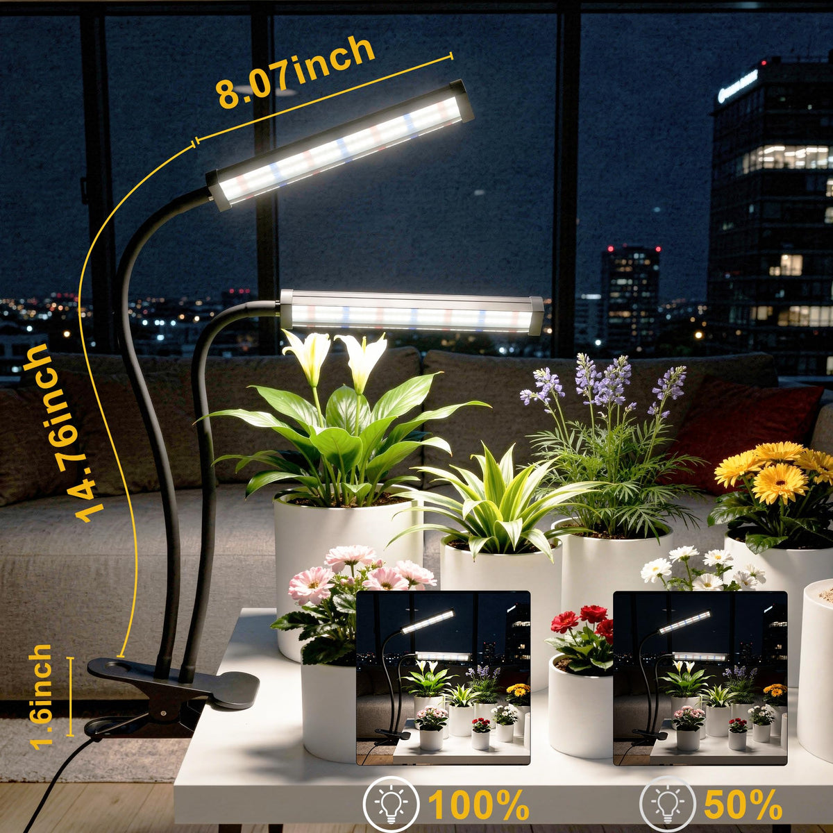 GooingTop Grow Light LED beads close-up highlight bright full spectrum support.