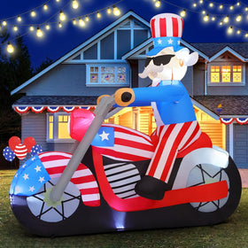 GOOSH Patriotic yard decor inflatable with built-in LEDs for festive nights