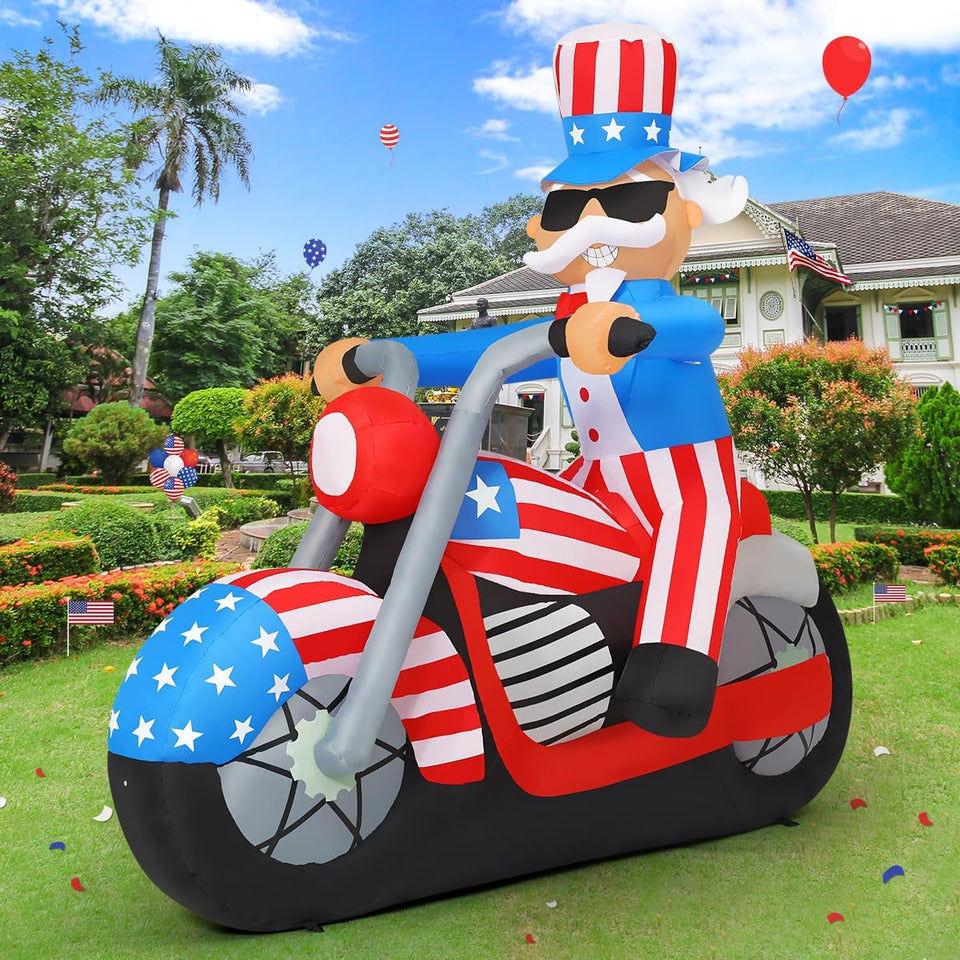 GOOSH Uncle Sam inflatable with LED lights for outdoor patriotic display