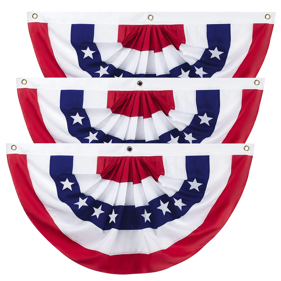 GoosWexmzl American pleated flag 3x6ft on porch for patriotic curb appeal