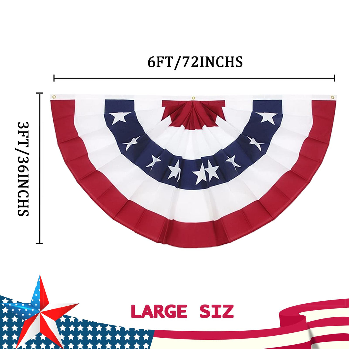 GoosWexmzl set of two flags showcasing patriotic bunting for home