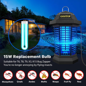 GOOTOP T9 outdoor bulb supports safe, long-lasting zapper operation
