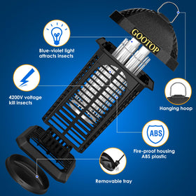 GOOTOP fly trap outdoor side view demonstrates wide coverage and simple upkeep.